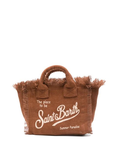 MC2 Saint Barth mini Vanity linen frayed shoulder bag - Brown - zdjęcie produktu nr 1