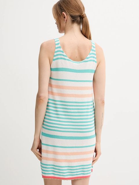 United Colors of Benetton sukienka bawełniana kolor turkusowy mini prosta 11945V006