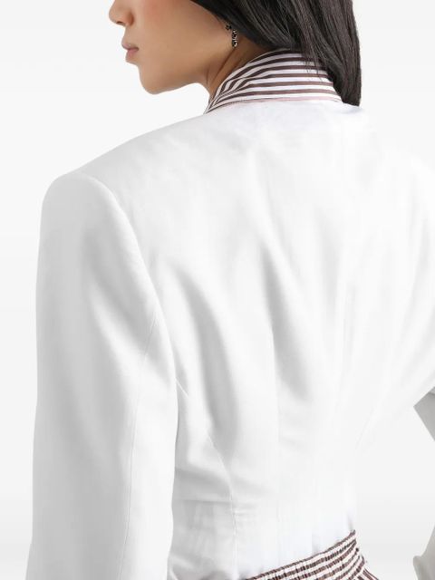 Dolce & Gabbana double-breasted jacket in shantung cotton silk - White