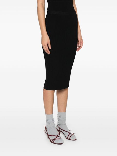 Miu Miu intarsia-logo midi skirt - Black - zdjęcie produktu nr 2