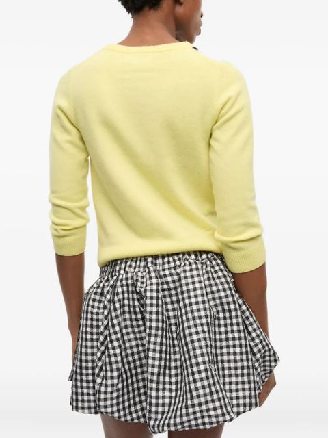 GANNI argyle-pattern cardigan - Yellow