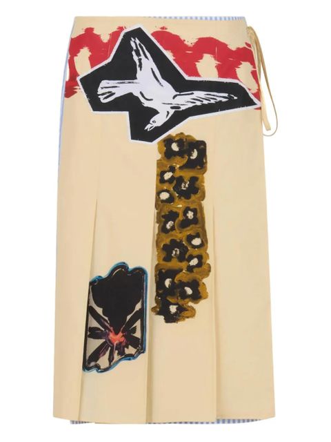 Marni graphic-print cotton skirt - Neutrals - zdjęcie produktu nr 1
