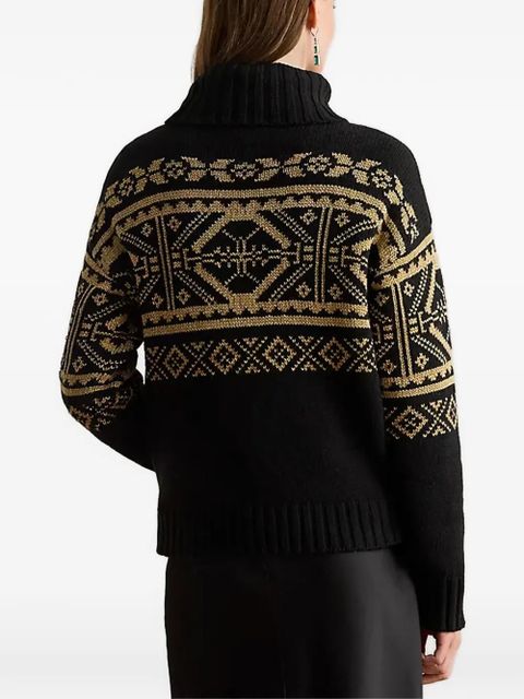 Lauren Ralph Lauren fair isle roll-neck sweater - Black