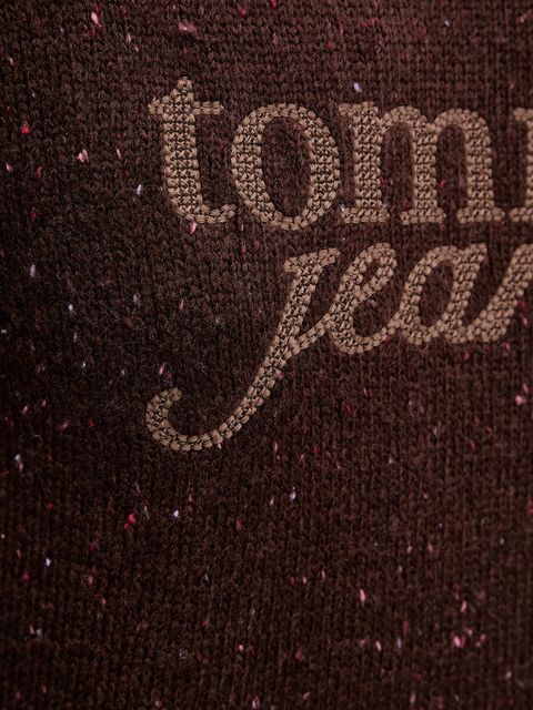 Tommy Jeans sweter z dodatkiem wełny damski kolor brązowy z golfem DW0DW21687