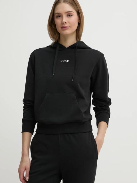 Guess bluza SOFIA damska kolor czarny z kapturem gładka O5RQ02 KCO31 - zdjęcie produktu nr 1
