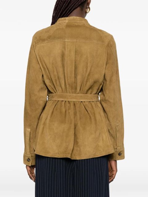 Yves Salomon belted suede jacket - Brown