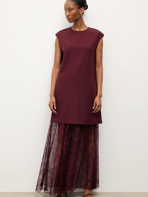 Answear.LAB sukienka kolor bordowy mini prosta - zdjęcie produktu nr 2