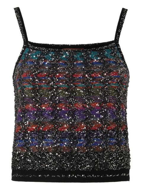 Missoni sequin-embellished striped top - Black - zdjęcie produktu nr 1