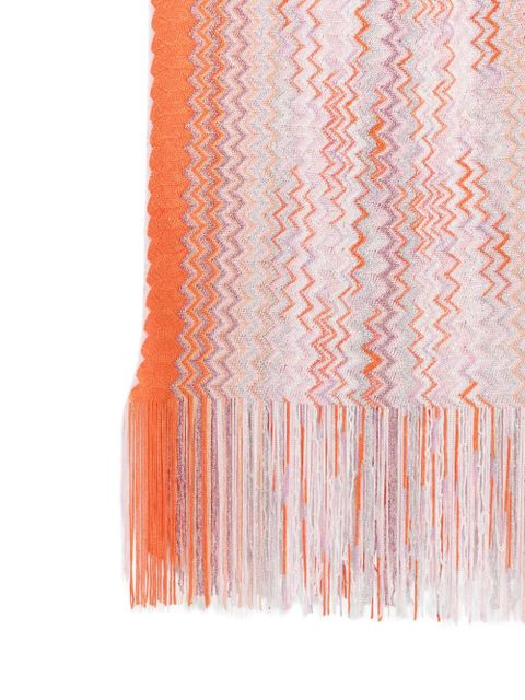 Missoni zig-zag-pattern fringed scarf - Orange