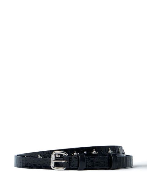 Vivienne Westwood crocodile-effect leather belt - Black - zdjęcie produktu nr 1