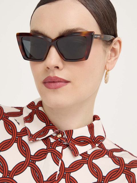 Saint Laurent okulary przeciwsłoneczne damskie kolor zielony SL 657