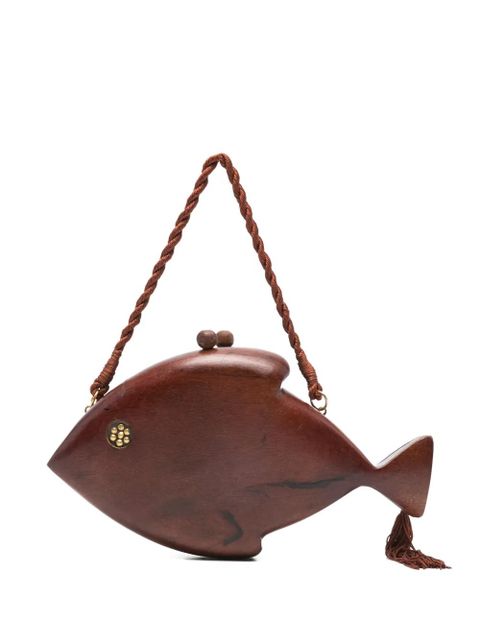 Simon Miller fish-motif clutch bag - Brown - zdjęcie produktu nr 1