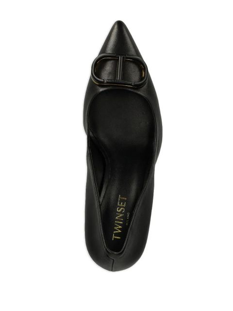 TWINSET 90mm logo-plaque pumps - Black