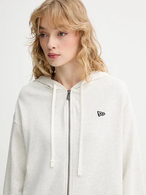 New Era bluza kolor szary z kapturem melanżowa 60752360