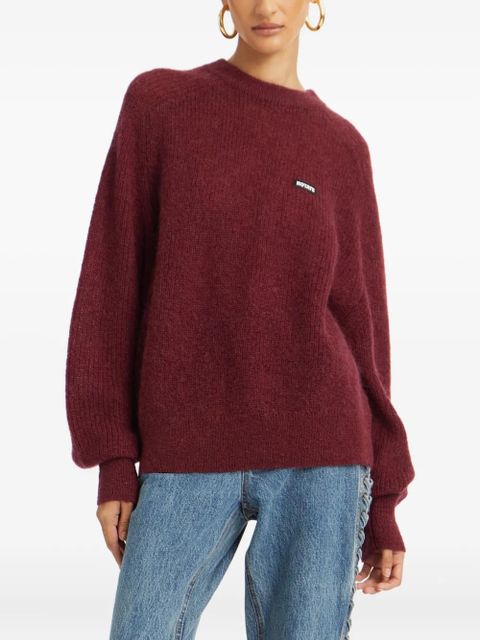 ROTATE BIRGER CHRISTENSEN logo-patch balloon-sleeve knitwear - Red