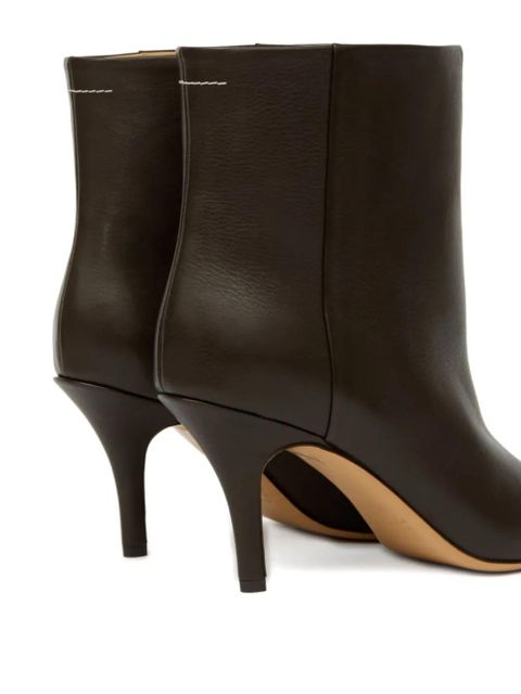 MM6 Maison Margiela pointed-toe leather ankle boots - Brown