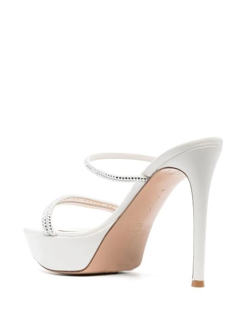 Gianvito Rossi Montecarlo crystal-embellished 130mm sandals - White