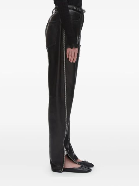 3.1 Phillip Lim zip-detail leather trousers - Black