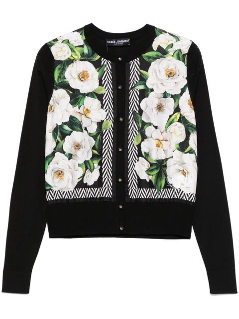 Dolce & Gabbana floral-print cardigan - Black - zdjęcie produktu nr 1