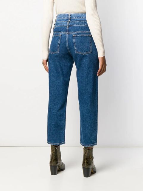 SANDRO Kitty double-waisted jeans - Blue