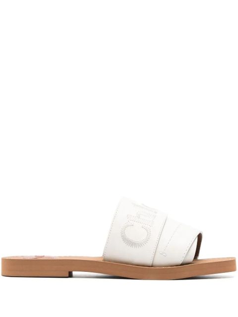 Chloé Woody logo-embroidered sandals - White - zdjęcie produktu nr 1