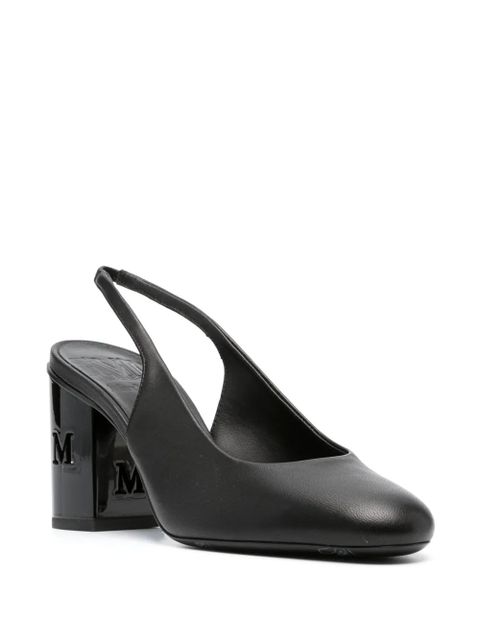 Max Mara 80mm slingback leather pumps - Black - zdjęcie produktu nr 2