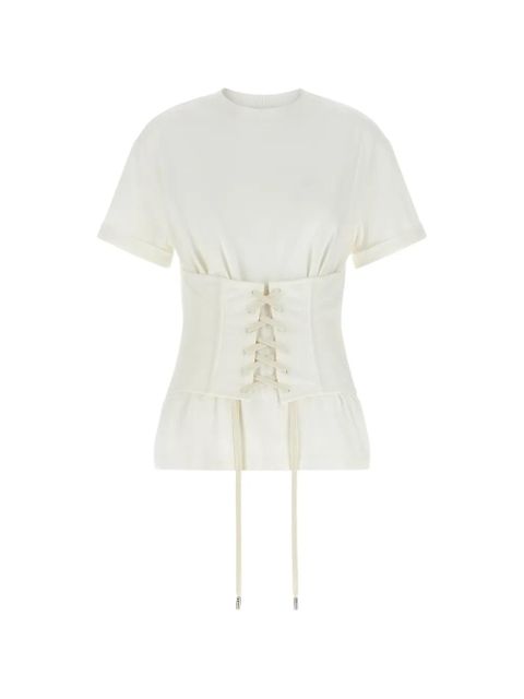 Alexander McQueen lace-up corset T-shirt - Neutrals - zdjęcie produktu nr 1
