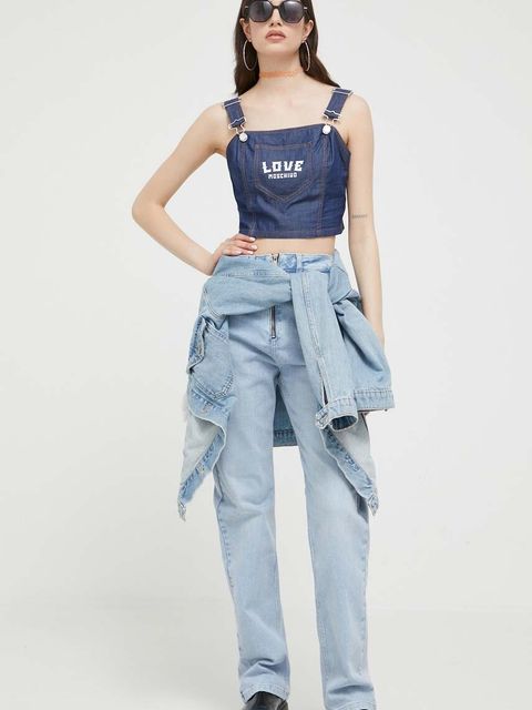 Love Moschino bluza kolor granatowy - zdjęcie produktu nr 2