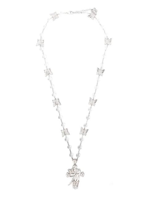 Blumarine butterfly beaded necklace - Silver - zdjęcie produktu nr 1