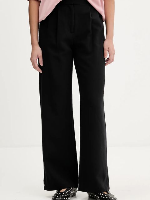 Abercrombie & Fitch spodnie damskie kolor czarny proste high waist KI156-2422-900 - zdjęcie produktu nr 1