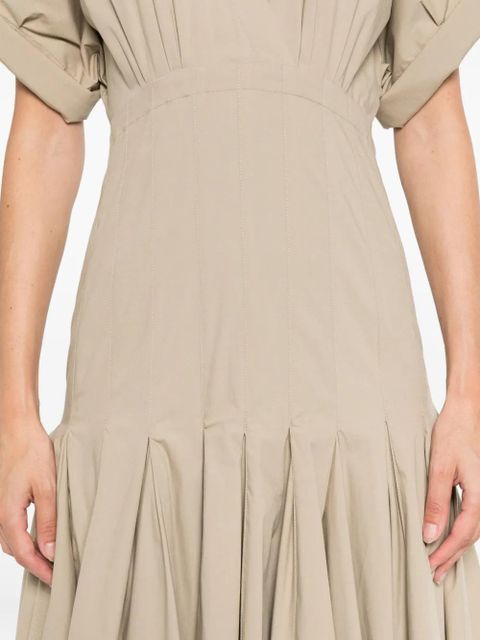 Proenza Schouler V-neck pleated dress - Neutrals