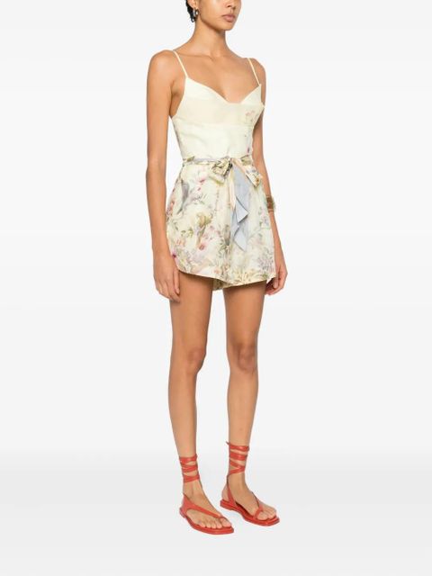 ZIMMERMANN floral-tie playsuit - Yellow