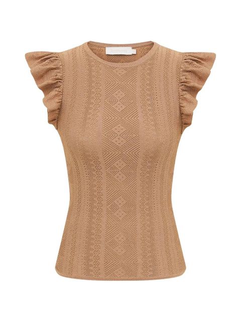ZIMMERMANN Aster ruffled top - Gold - zdjęcie produktu nr 1
