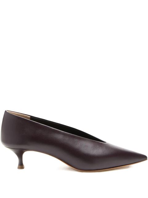 Le Monde Beryl 40mm Babouche pointed-toe leather pumps - Purple - zdjęcie produktu nr 1