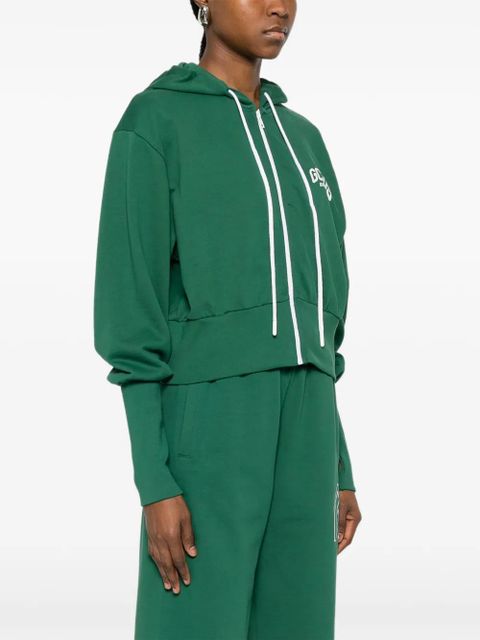 GCDS zip-up logo-print hoodie - Green