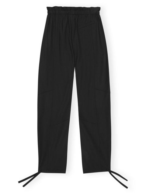 GANNI drawstring-waist trousers - Black