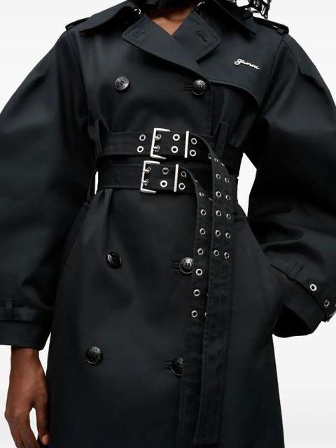 GANNI organic-cotton trench coat - Black