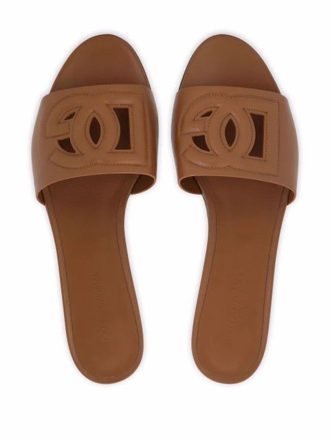 Dolce & Gabbana DG Logo leather sandals - Brown