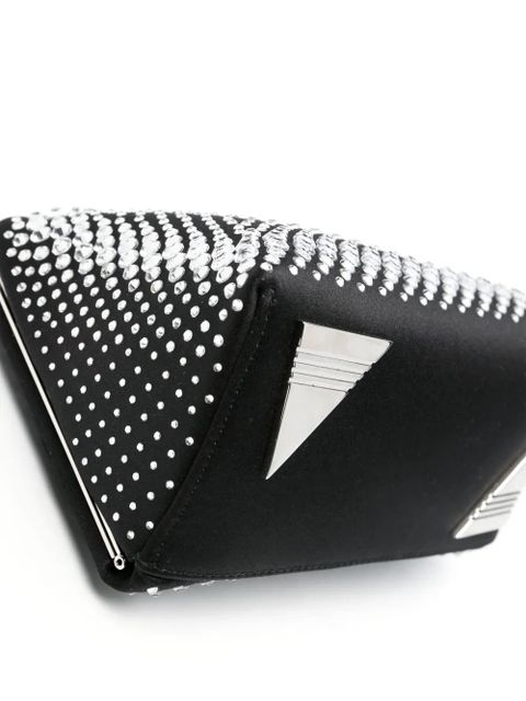 The Attico Midnight rhinestone-embellished clutch bag - Black