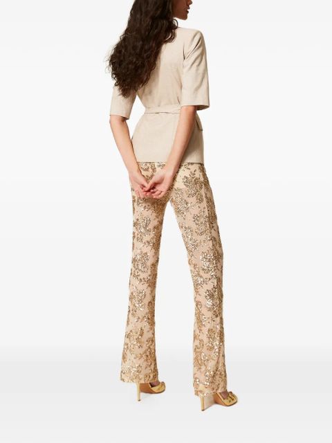 TWINSET sequin-embellished trousers - Neutrals