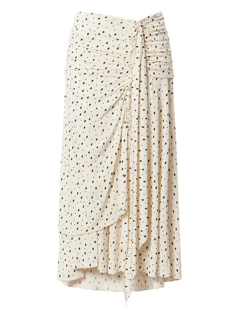 ISABEL MARANT Gyelle ruffled polka dot skirt - Neutrals - zdjęcie produktu nr 1