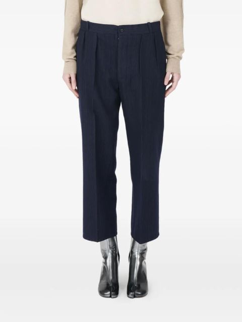 Maison Margiela pleated pinstripe pants - Black