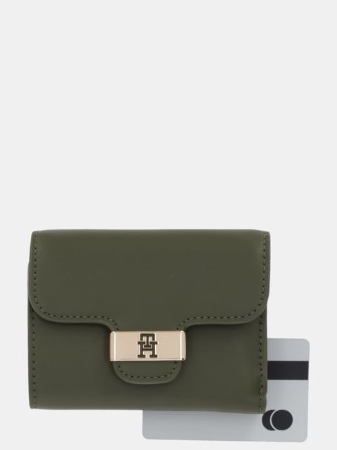 Tommy Hilfiger portfel damski kolor zielony AW0AW18034