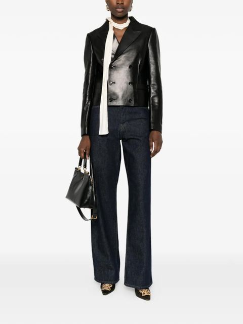 TOM FORD double-breasted leather jacket - Black - zdjęcie produktu nr 2