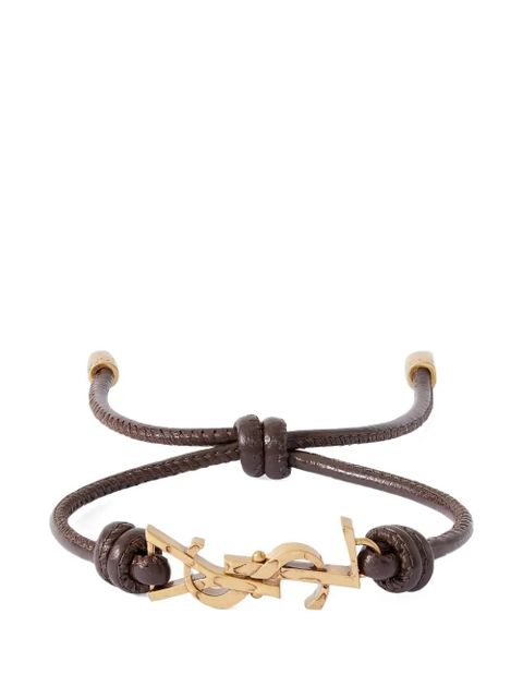 Saint Laurent logo leather bracelet - Gold - zdjęcie produktu nr 1