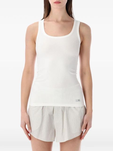 MM6 Maison Margiela ribbed tank top - White - zdjęcie produktu nr 1