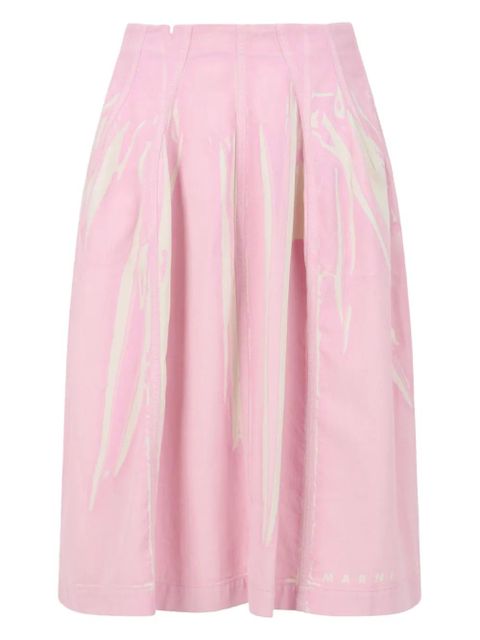 Marni stroke-print midi skirt - Pink - zdjęcie produktu nr 1