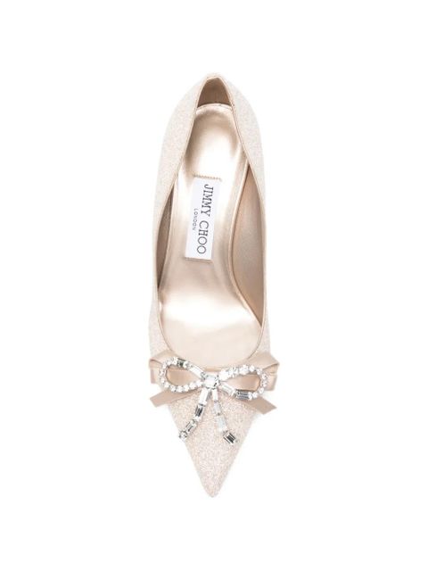 Jimmy Choo Auria bow-embellished pumps - Neutrals
