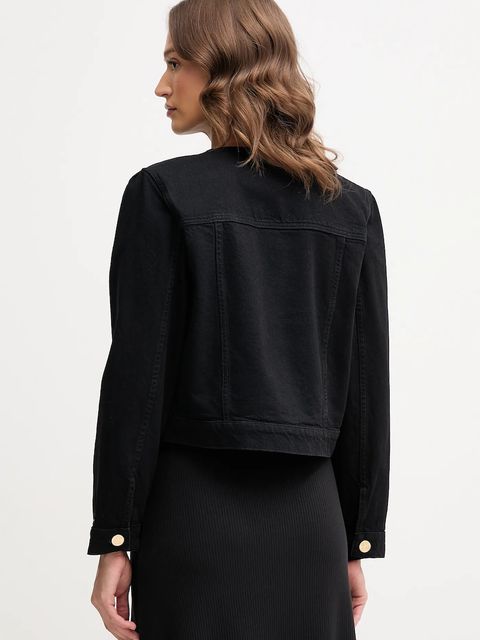 Tommy Hilfiger kurtka bawełniana kolor czarny przejściowa WW0WW46772