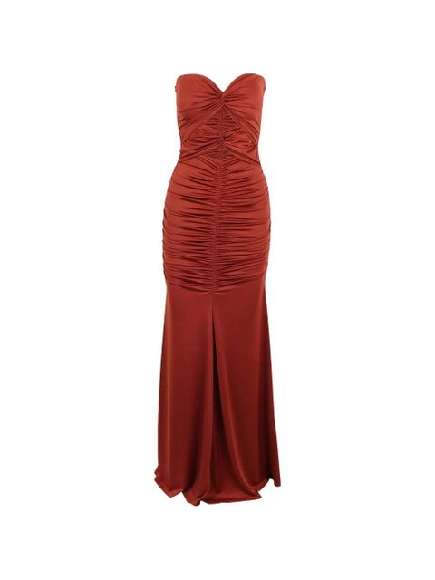 Essentiel Antwerp twisted gathered dress - Orange - zdjęcie produktu nr 1